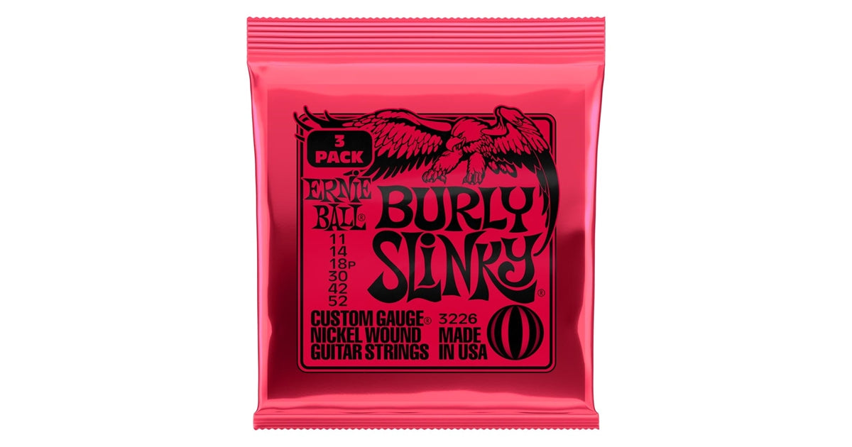 Ernie Ball 3226 Burly Slinky Nckl Wnd 3 Pk 11 52
