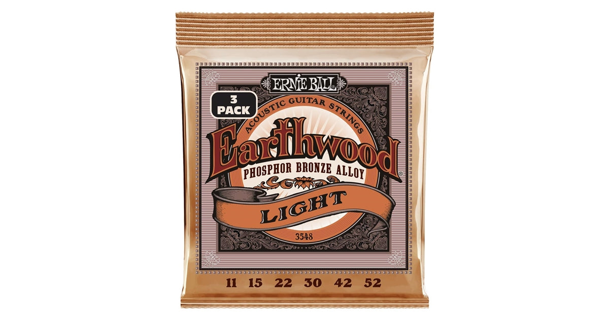 Ernie Ball 3548 Earthwood Light Phos  3 Pk 11 52