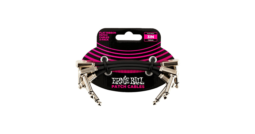 Ernie Ball 6220 Flat Ribbon Patch Cable 7,62 cm Pacco da 3