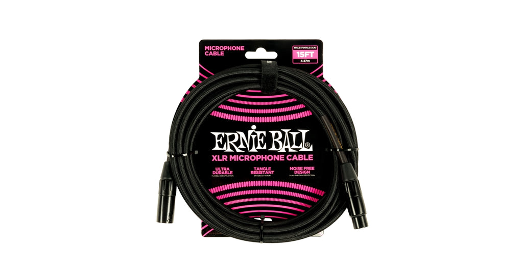 Ernie Ball 6391 Braided Microphone Cable black 4.5 m