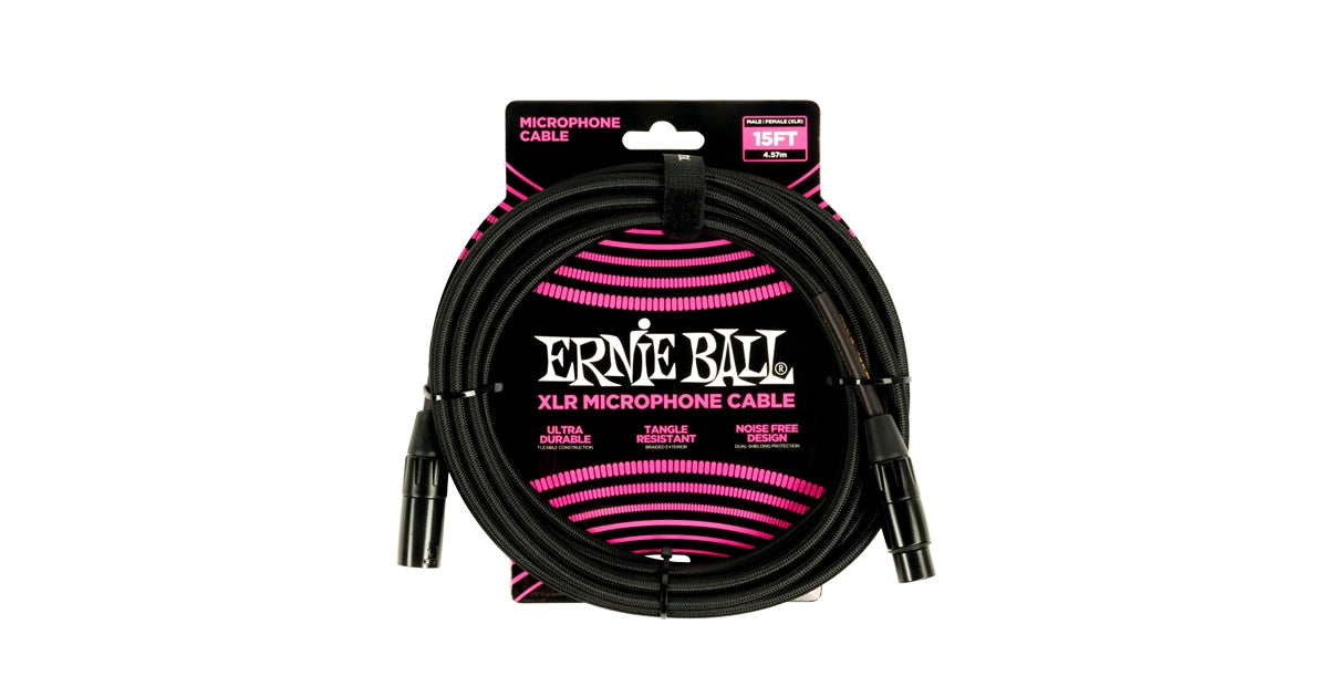 Ernie Ball 6391 Braided Microphone Cable black 4.5 m