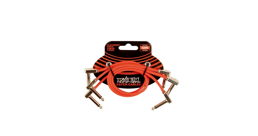Ernie Ball 6403 Flat Ribbon Patch Cable Red 30,48cm 3-Pk