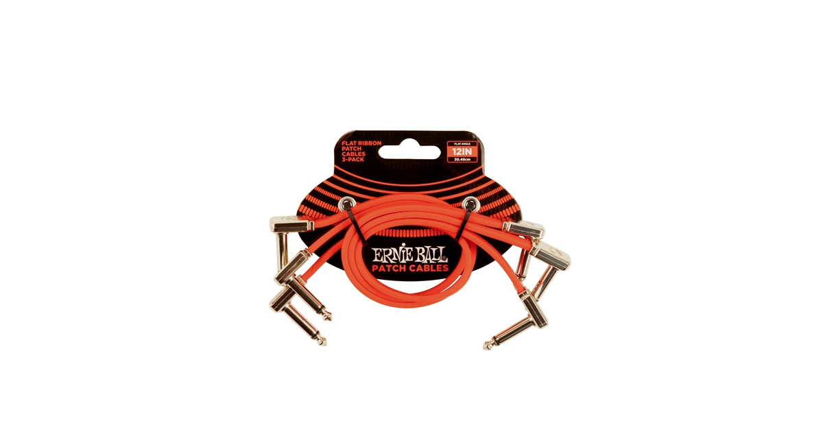 Ernie Ball 6403 Flat Ribbon Patch Cable Red 30,48cm 3-Pk