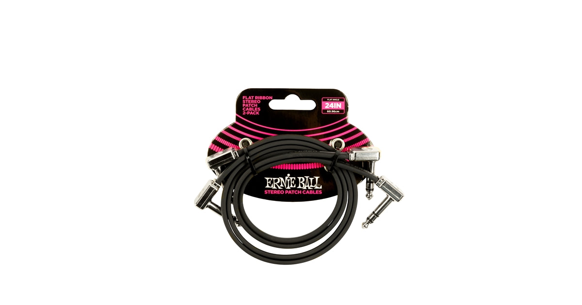 Ernie Ball 6406 Flat Ribbon Stereo Patch Cable 60,96cm 2-Pk
