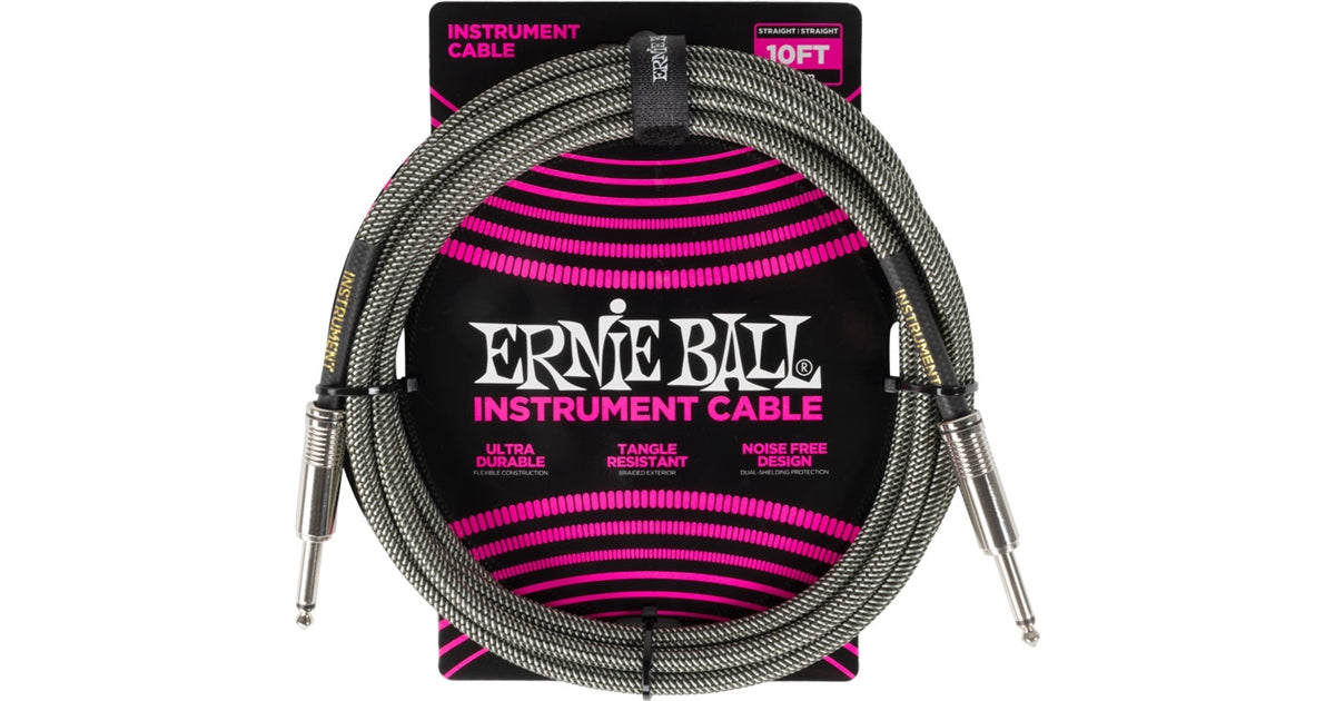 Ernie Ball 6429 Braided Cables Silver Fox 3m