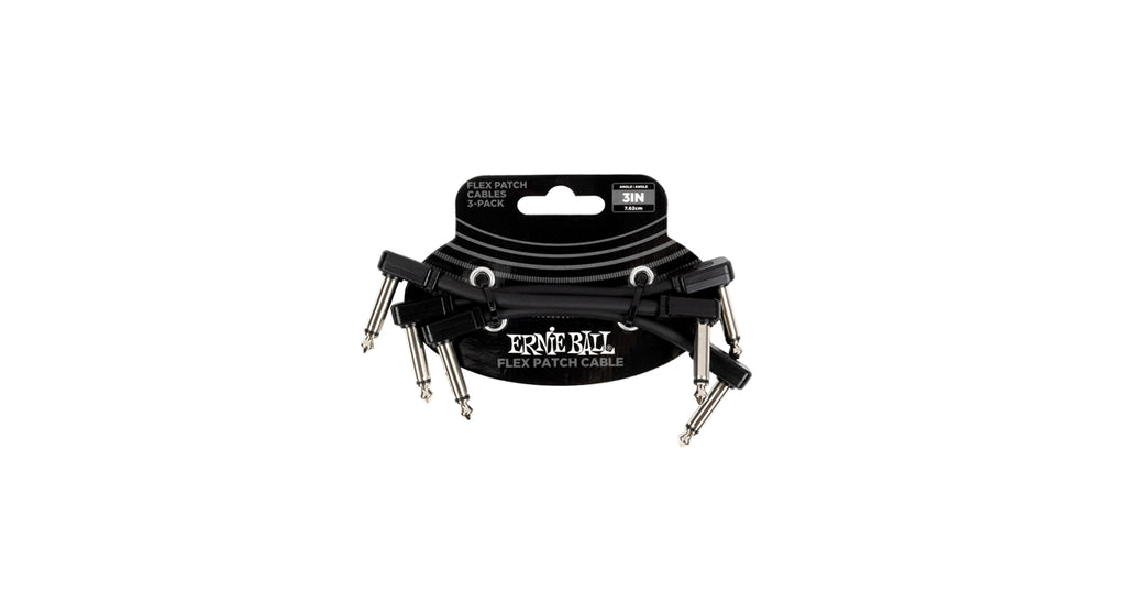 Ernie Ball 6443 Flex Patch Cable Black 8cm 3pk
