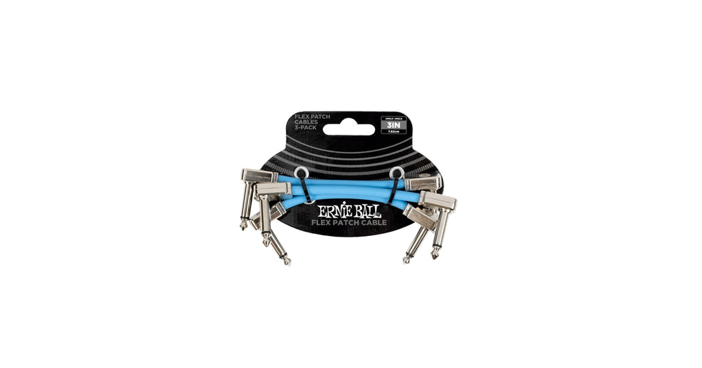 Ernie Ball 6459 Flex Patch Cable Blue 8cm 3pk