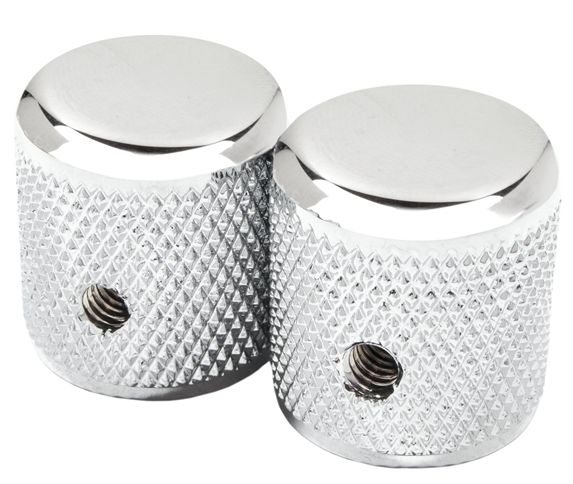 Fender Pure Vintage 58 Telecaster Knurled Knobs Chrome Set 2