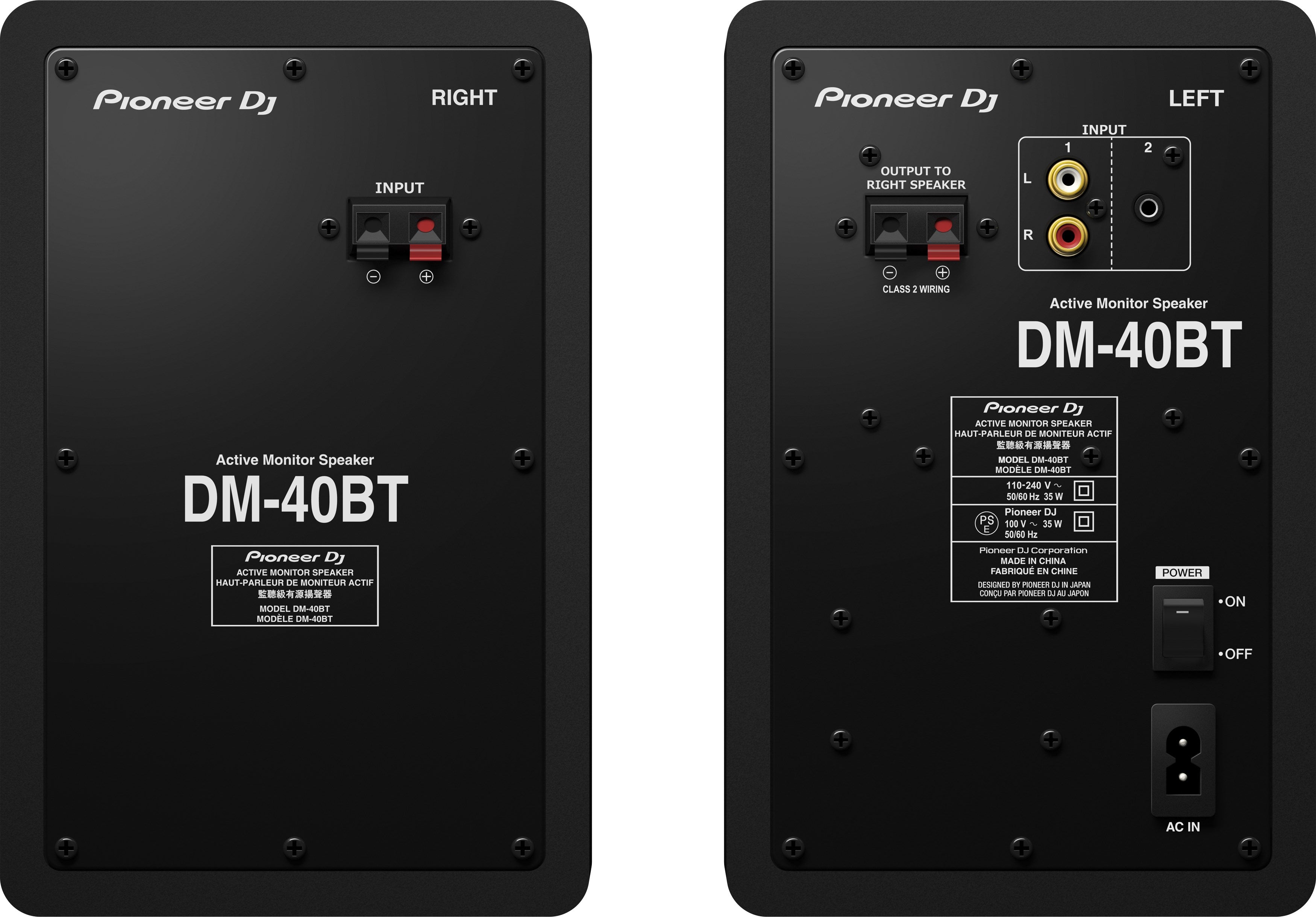 Pioneer Dj Dm40 Monitor Attivi la Coppia con Bluetooth
