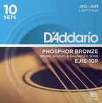 D'Addario Ej16 Phosphor Bronze Muta Corde Per Acustica 12 - 53