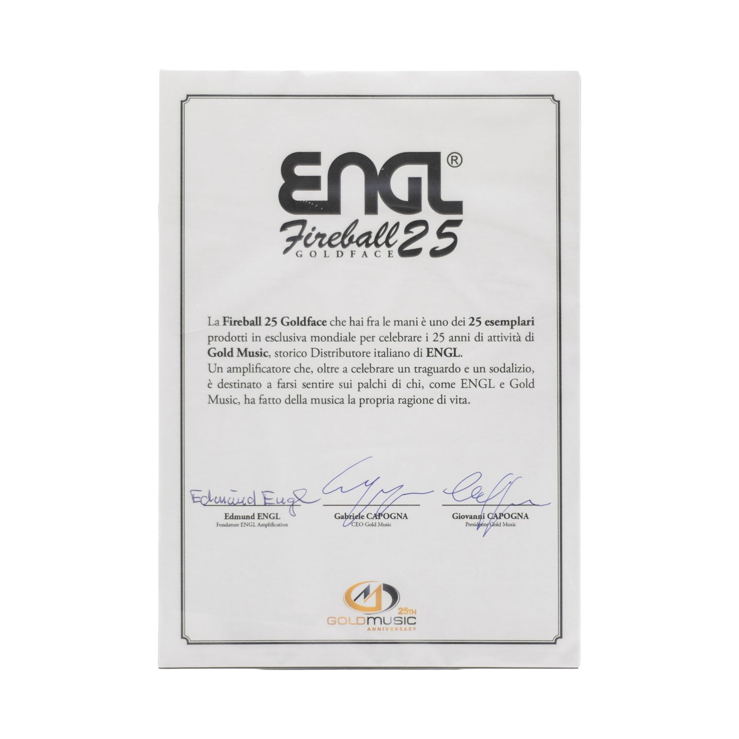 Engl 25 Goldface El34 Head Ltd