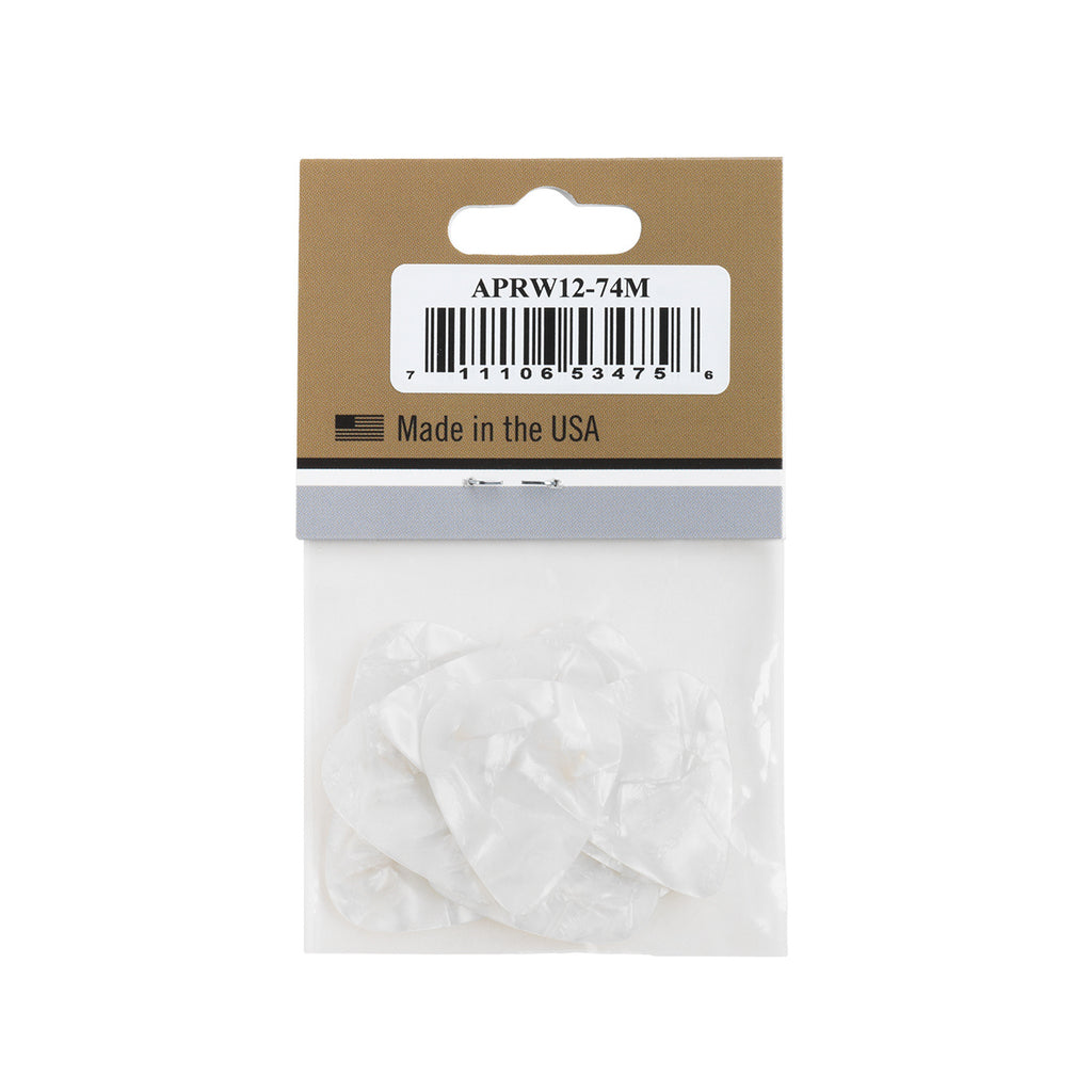 Gibson Accessories APRW12-74M Pearloid White Medium Pack/12