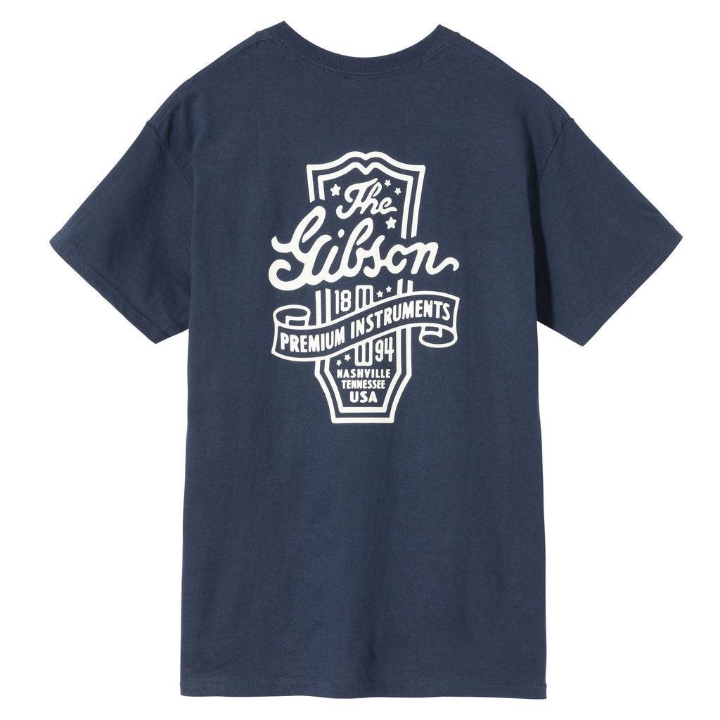 Gibson Accessories GA-TEE-PREM-NVY-MD Premium Instruments T-shirt Navy M