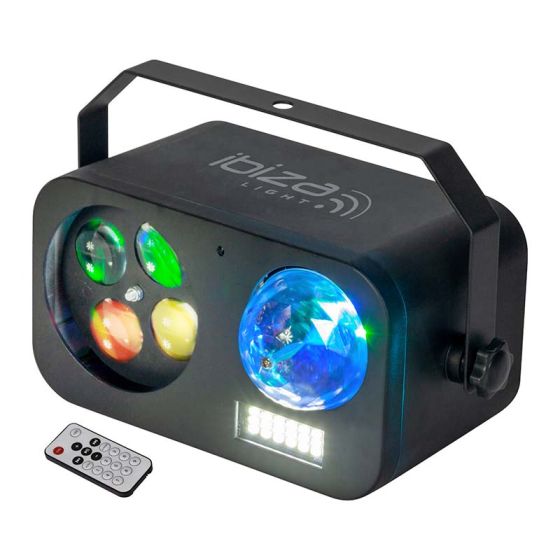 Ibiza Combined Effetto Luci AstroStrobo Gobo Beam 3 in1 con Telecomando
