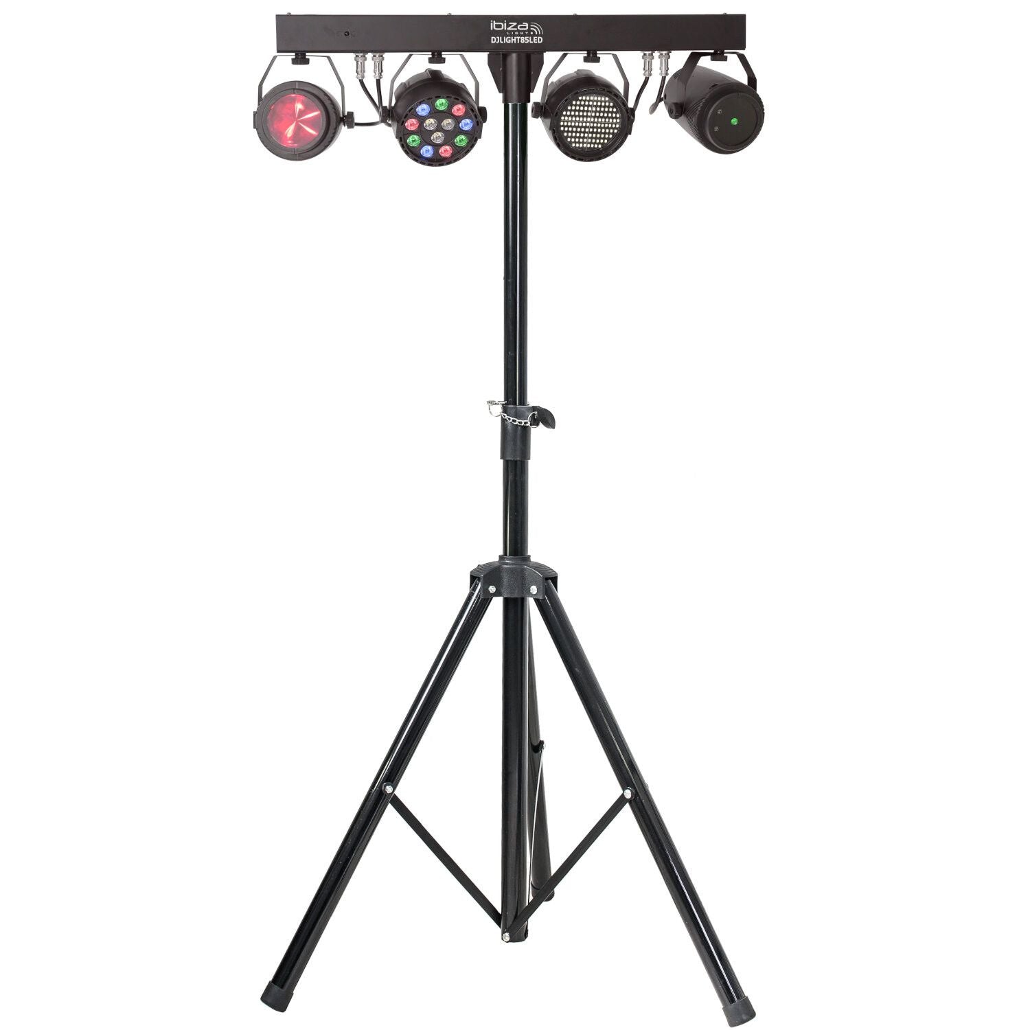 Ibiza Lighting Set con Led Par Strobo Moonflower Laser e Stand