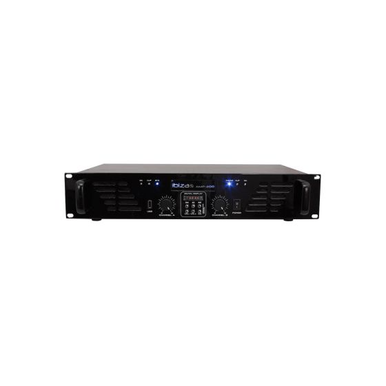 Ibiza Finale di Potenza con Lettore Usb e Bluetooth Rack 19'