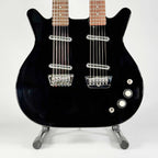 Danelectro Chitarra Elettrica Double Neck 6 e 12 Corde Nera Lucida