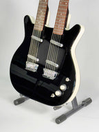 Danelectro Chitarra Elettrica Double Neck 6 e 12 Corde Nera Lucida