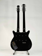 Danelectro Chitarra Elettrica Double Neck 6 e 12 Corde Nera Lucida