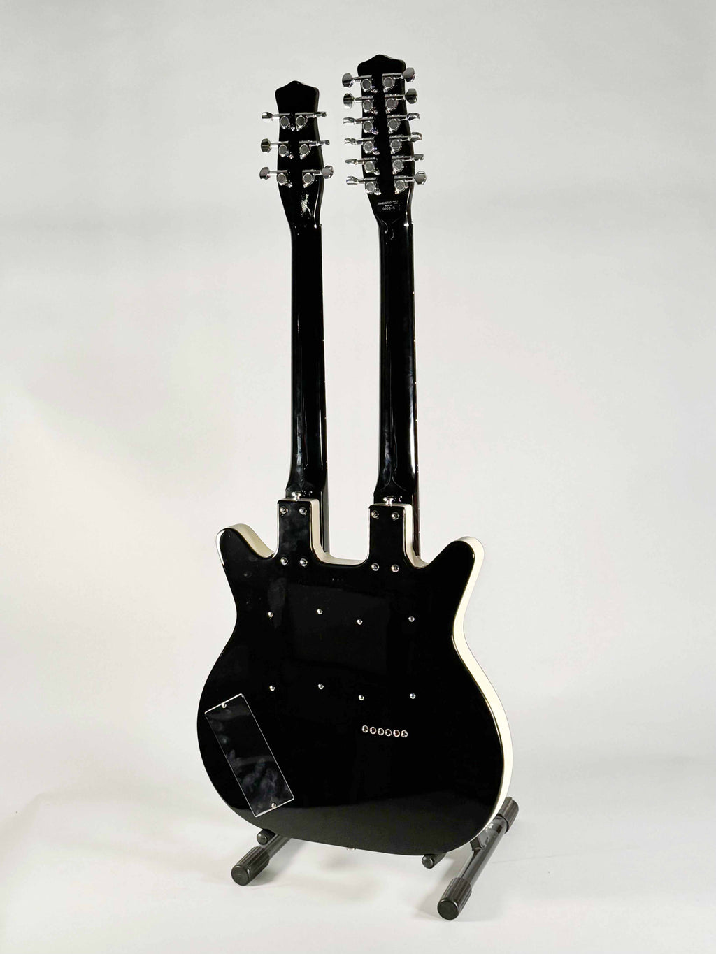 Danelectro Chitarra Elettrica Double Neck 6 e 12 Corde Nera Lucida