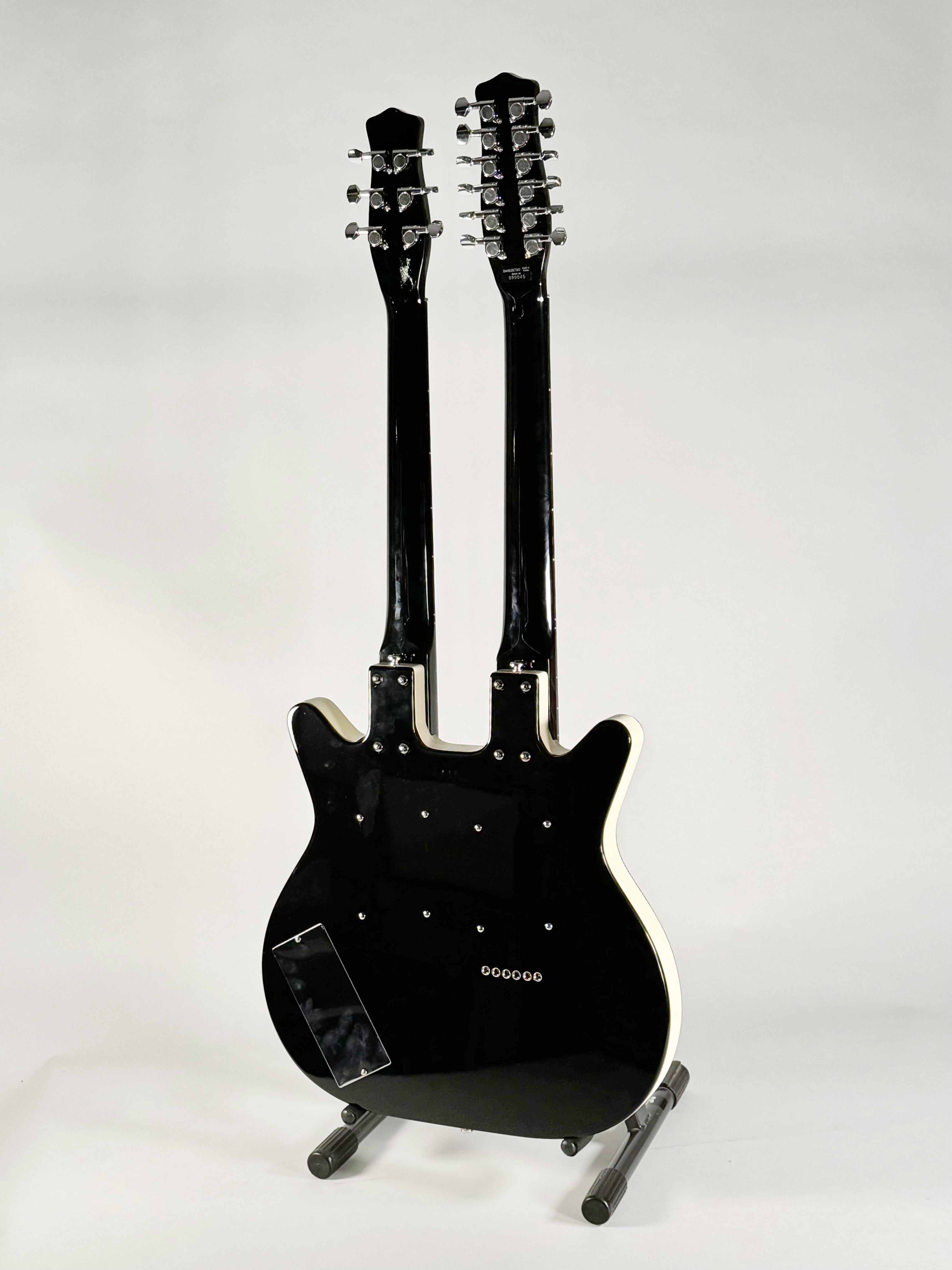 Danelectro Chitarra Elettrica Double Neck 6 e 12 Corde Nera Lucida