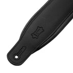 Levy's M26PD-BLK-MAT Tracolla in pelle pieno fiore imbottita Matte Black 3"