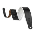 Levy's M26PD-BLK_WHT Tracolla in pelle pieno fiore imbottita Black e White 3"