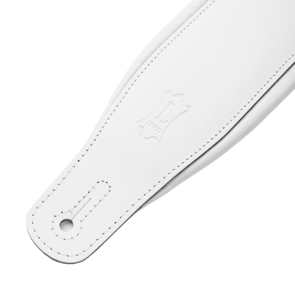 Levy's M26PD-WHT_WHT Tracolla in pelle pieno fiore imbottita White e White 3"