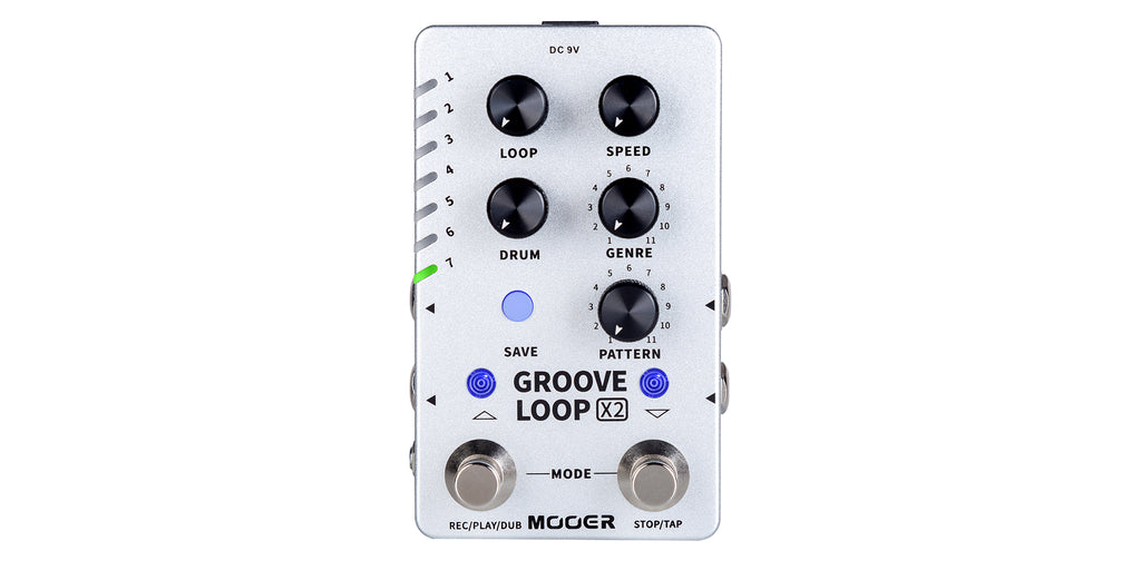 Mooer Groove Loop X2 Drum Machine a Pedale per Chitarra
