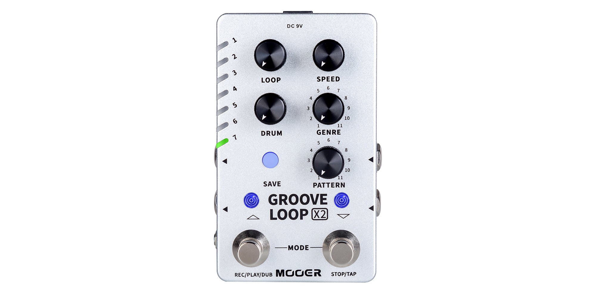 Mooer Groove Loop X2 Drum Machine a Pedale per Chitarra