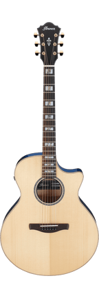 Ibanez AE390 Natural High Gloss Top Aqua Blue High Gloss Back and Sides