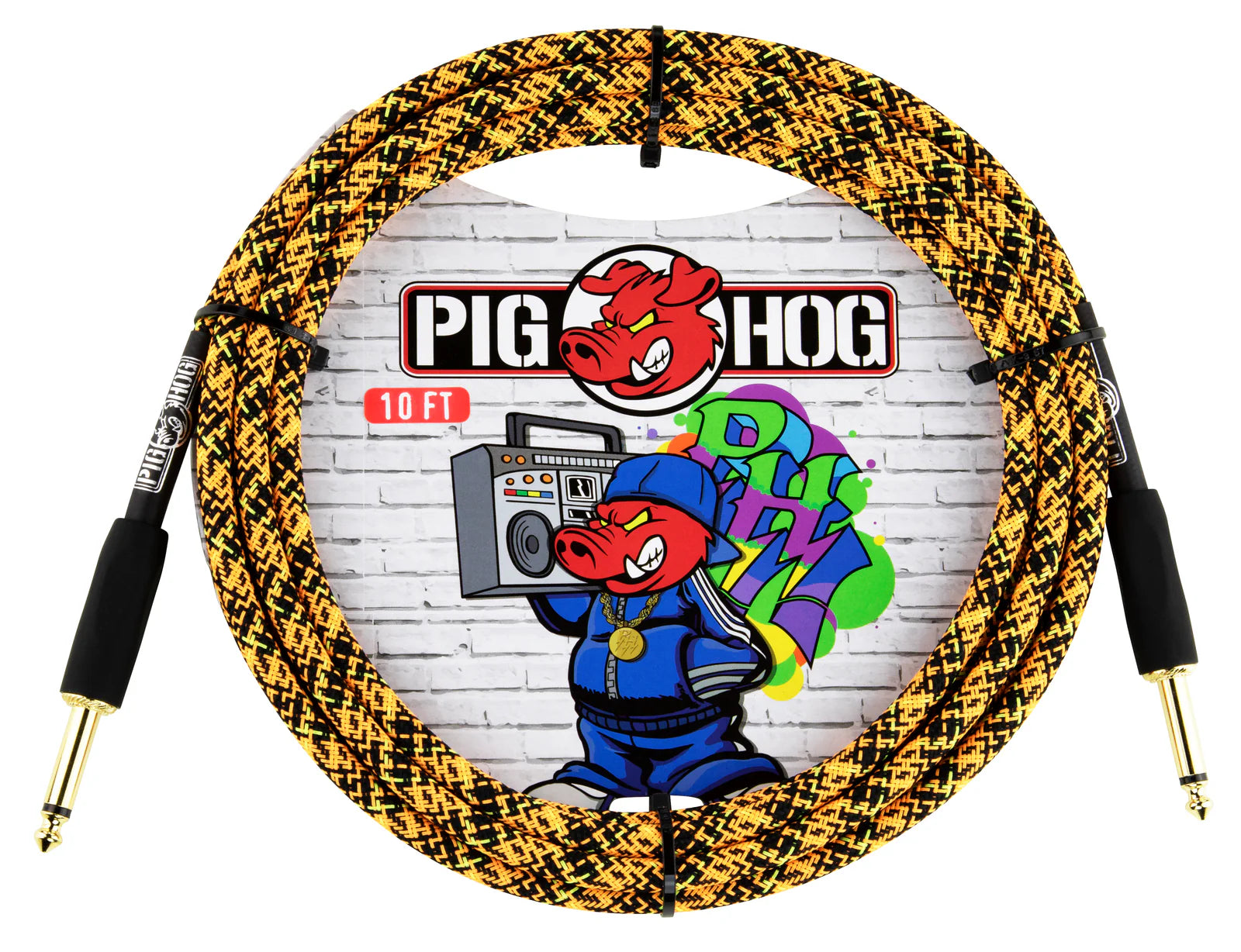 Pig Hog Orange Graffiti Instrument Cable 3 Mt.