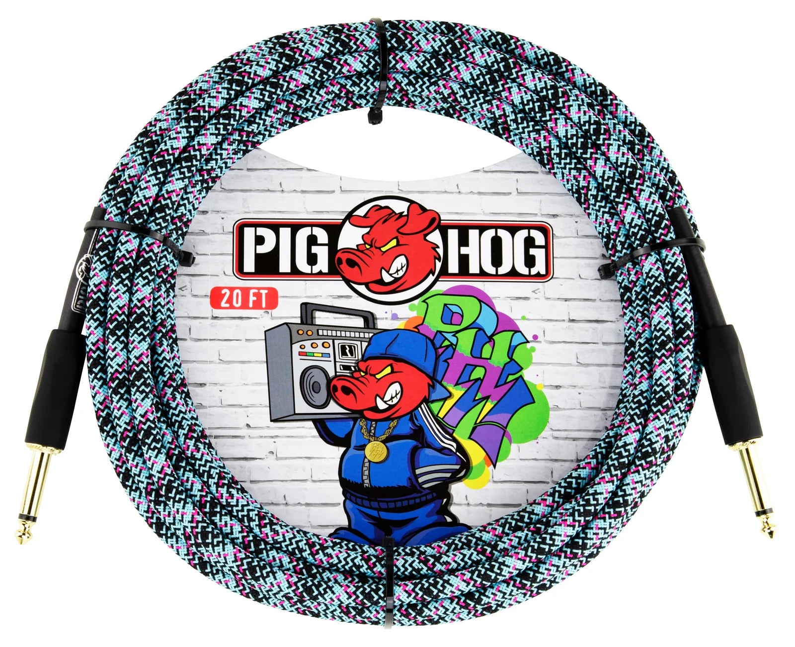 Pig Hog Blu Graffiti Instrument Cable 3 Mt.