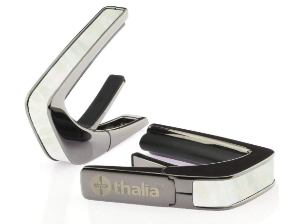 Thalia Capotasto Black Chrome Inserto White Mother of Pea