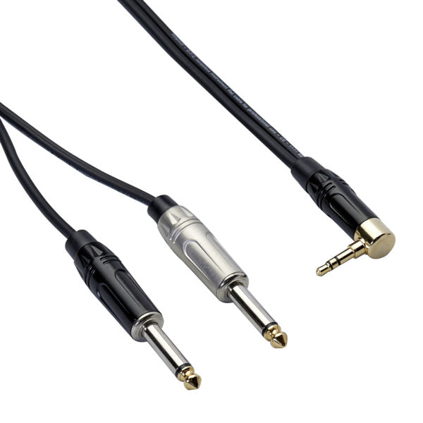 Bespeco Jack Stereo 3,5 mm Angolo  2 x Jack 6,3 mm Rockit Mt 1,5