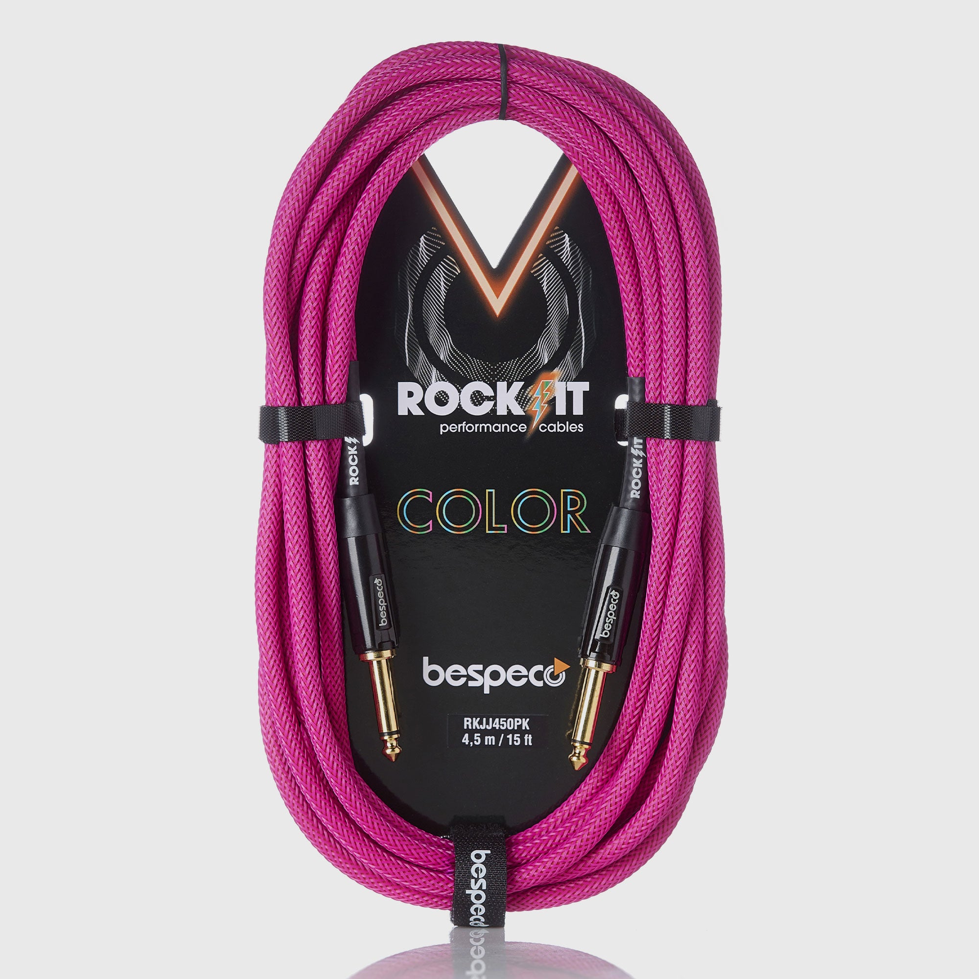 Bespeco Cavo Strumenti Jack Mono Jack Mono Mt 4,5 Rockit Guaina Rosa Brillante