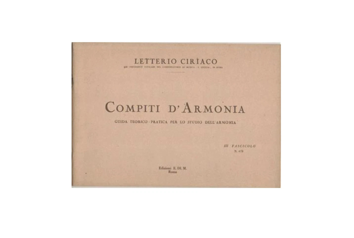 Ciriaco Compiti d'Armonia 3 Fascicolo