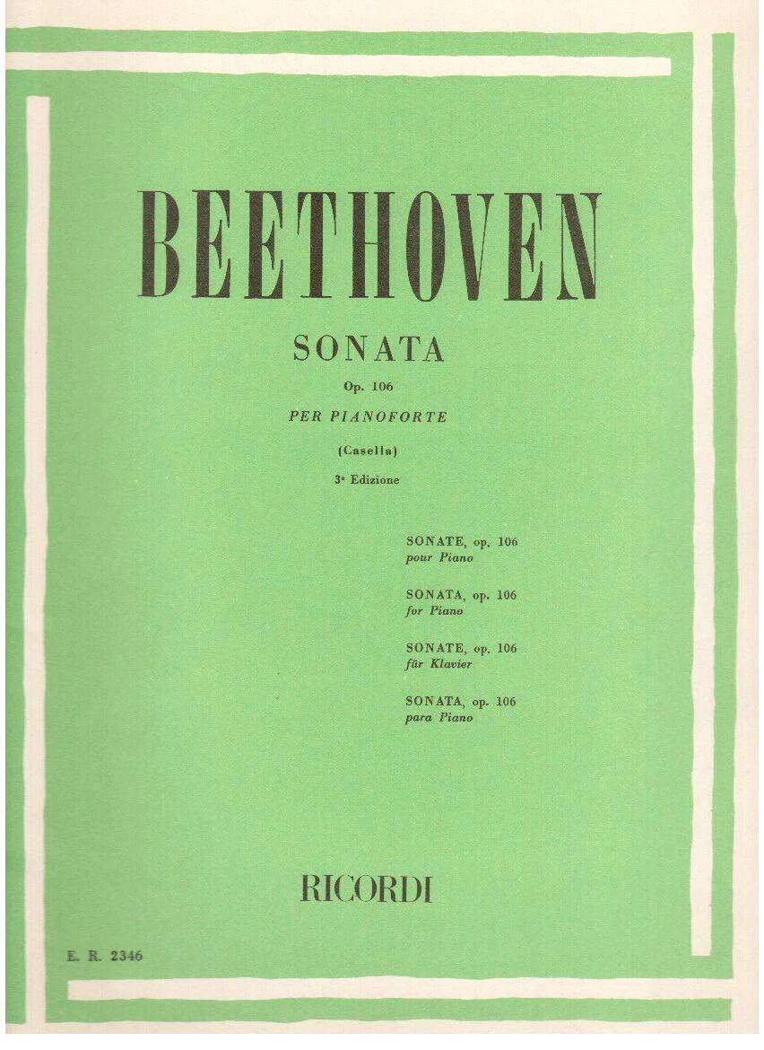 Ricordi Beethoven Sonata Op. 106 per Pianoforte (Casella)