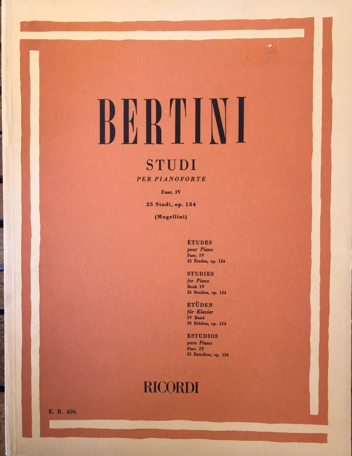 Ricordi Bottesini Elegia in Re per Contrabbasso e Pianoforte (Caimmi)