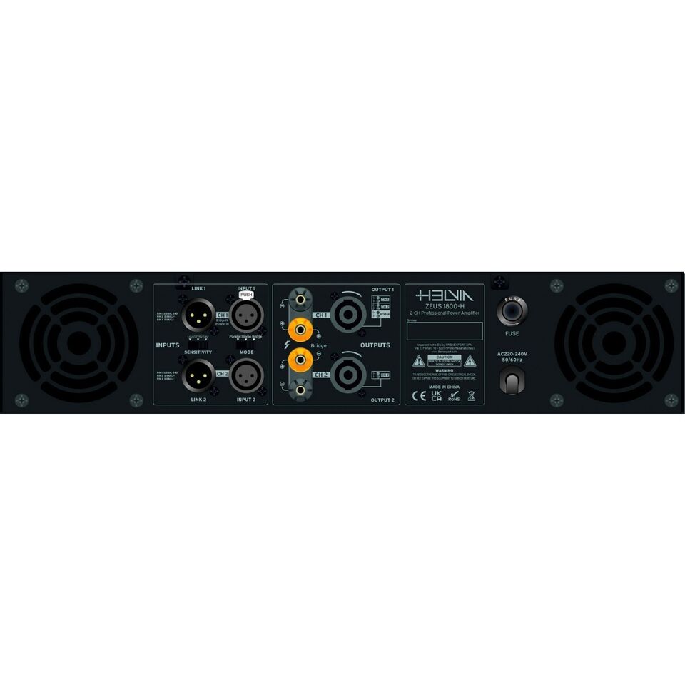 Helvia Zeus 1800-H 2x600W Amplificatore Di Potenza 8Ohm