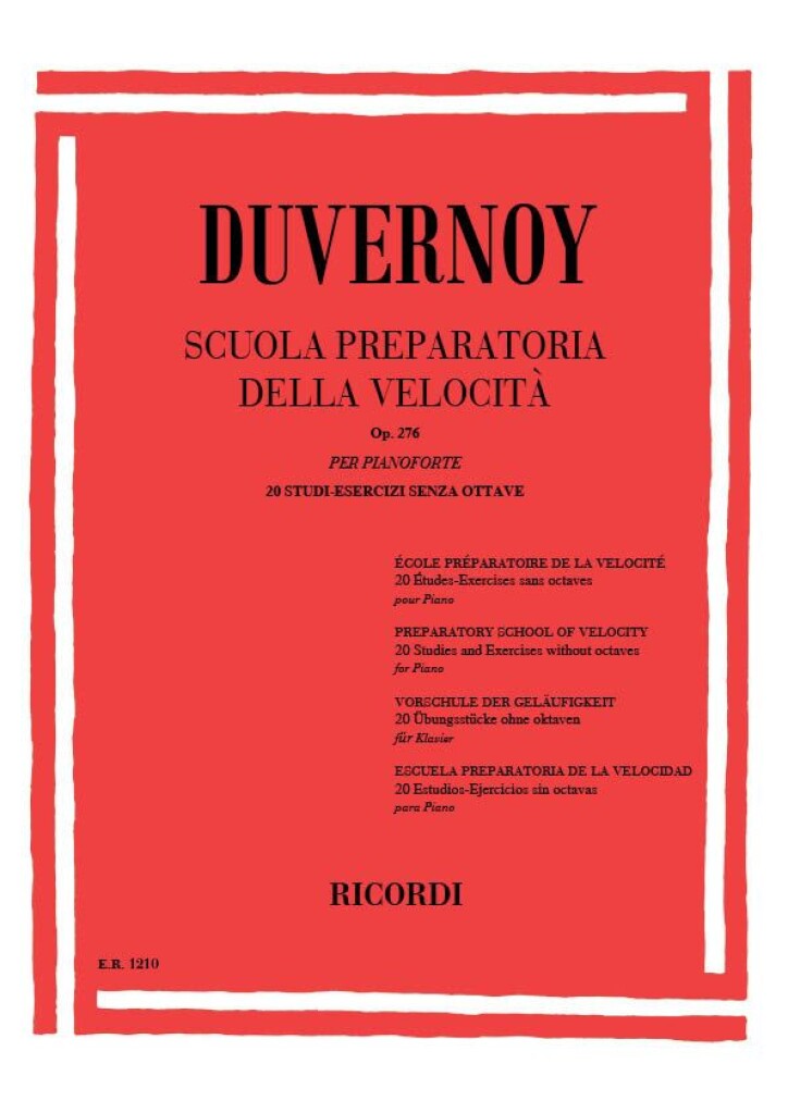 Ricordi Duvernoy Op 276 Scuola Preparatoria Della Velocita'