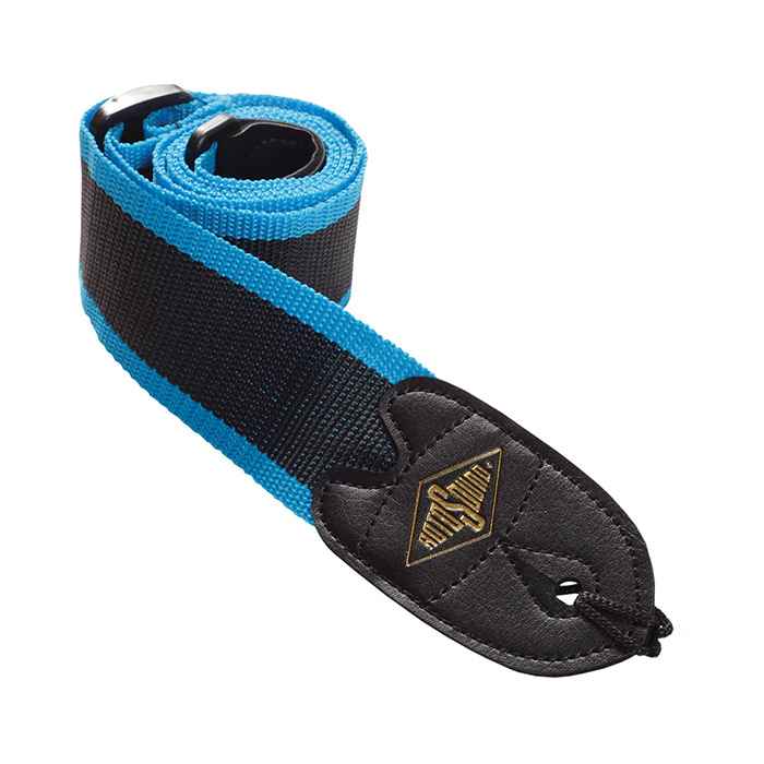 Rotosound STR8 Tracolla in Tela con Fasce Blu Terinali in Pelle