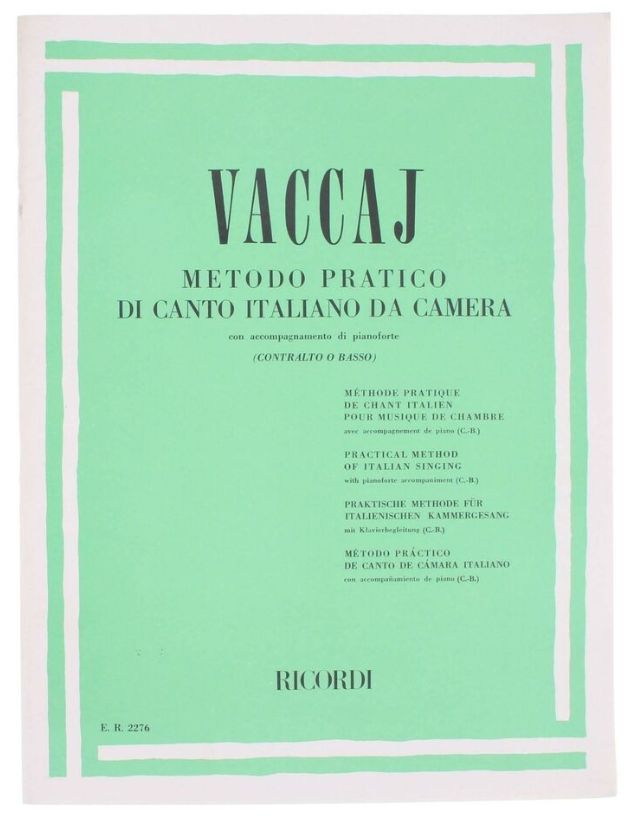 Vaccaj Metodo Pratico Di Canto Italiano da Camera