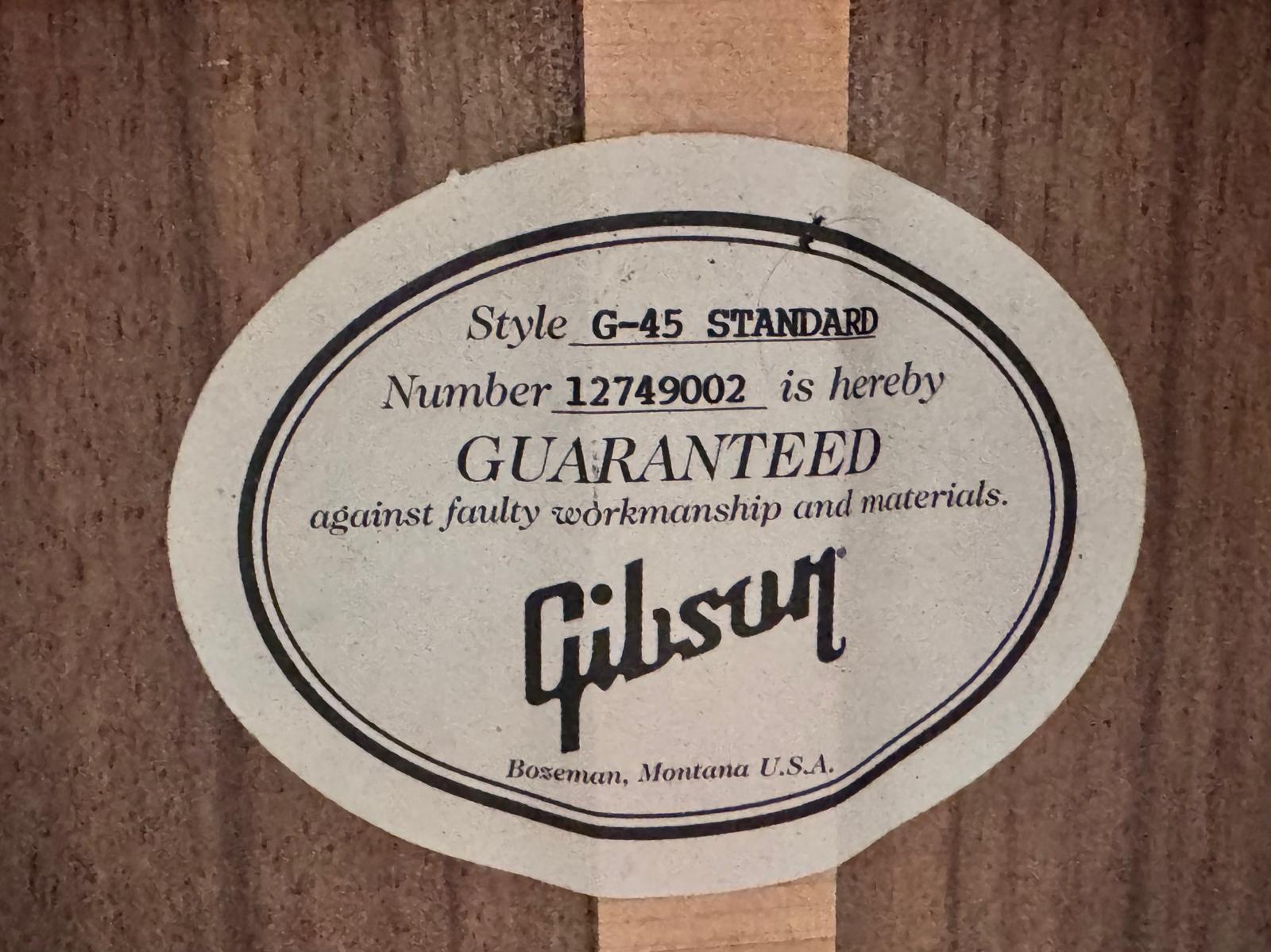 GIBSON G45 NATURAL USATA