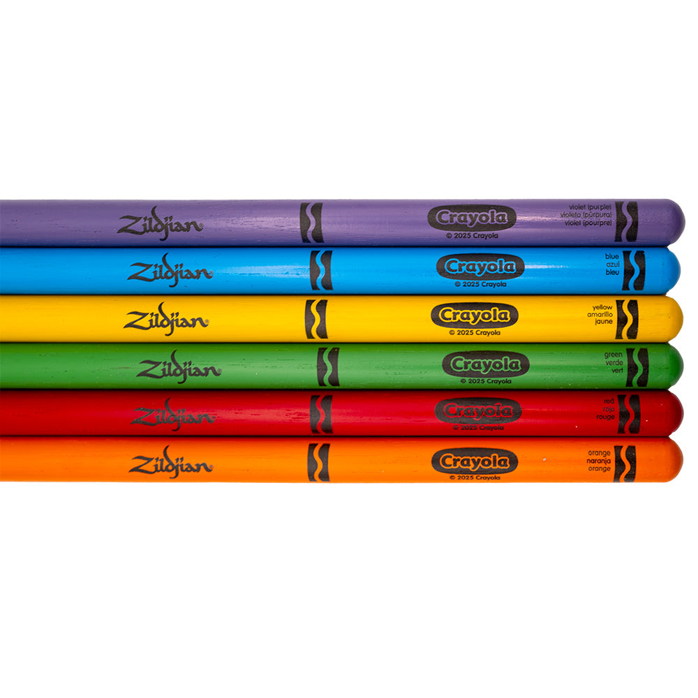 ZILDJIAN PZA ZKIDS 6 DRUMSTICKS + PAD, CRAYOLA