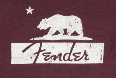 Fender Burgundy Bear Unisex T-Shirt Medium