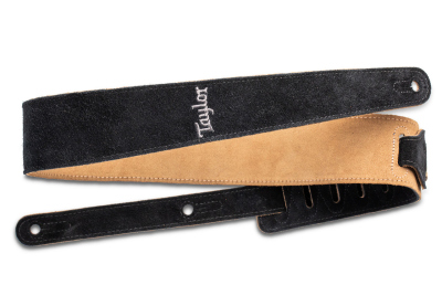 Taylor Strap Embroidered Suede Black 2.5"