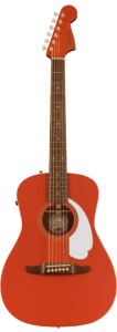 Fender Malibu Player Walnut Fingerboard White Pickguard Fiesta Red