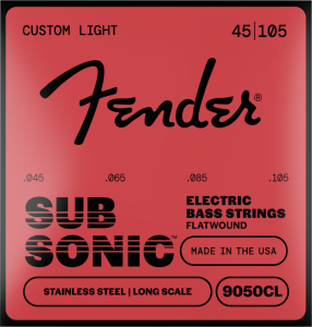 Fender Subsonic Stainless 9050 Bass Strings Stainless Steel Flatwound 045-105