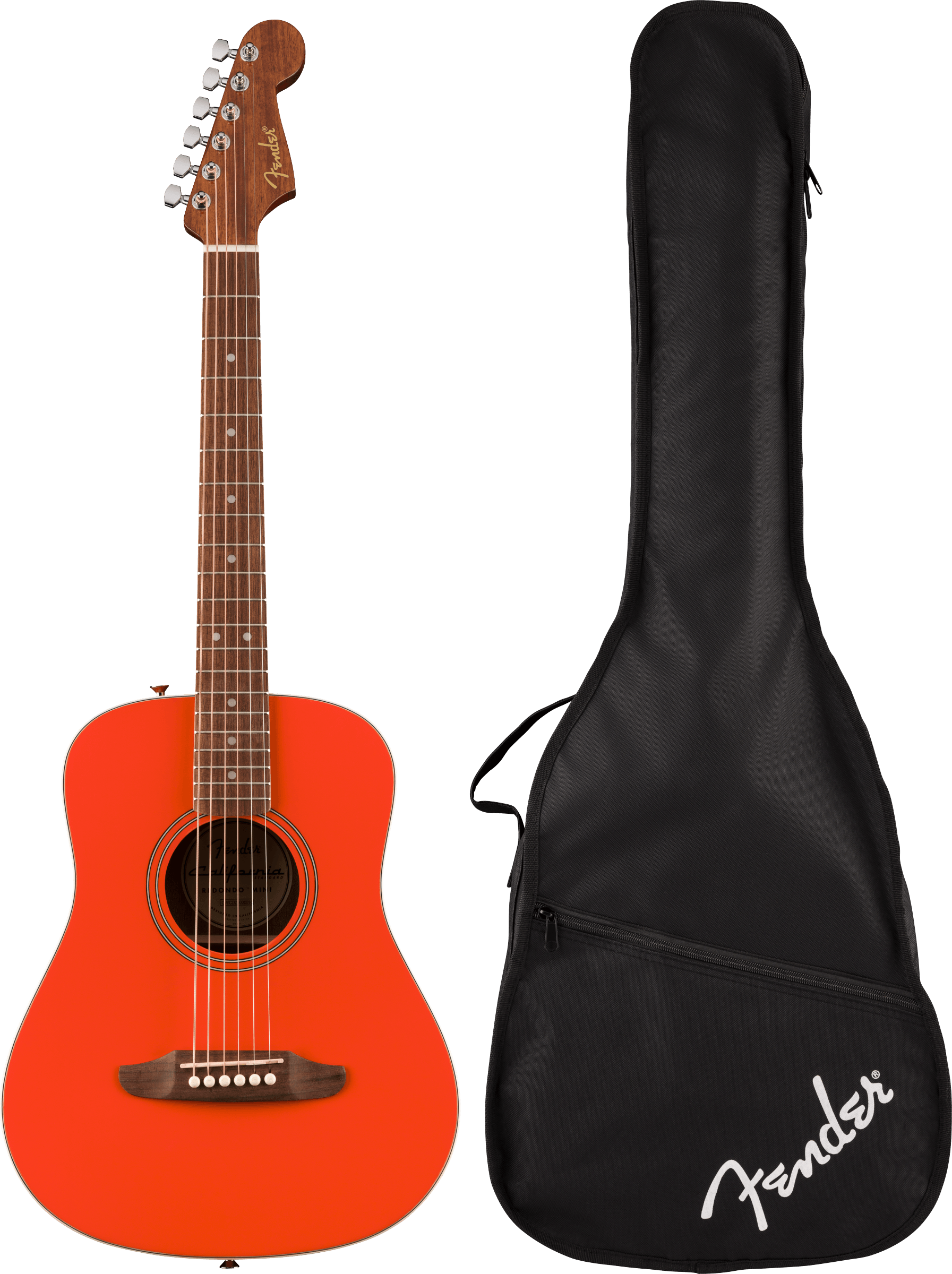 Fender California Standard Redondo Mini Fiesta Red con Custodia Morbida